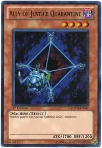 Ally of Justice Quarantine HA03-EN051 1st Edition Yu-Gi-Oh card from Hidden Arsenal 3