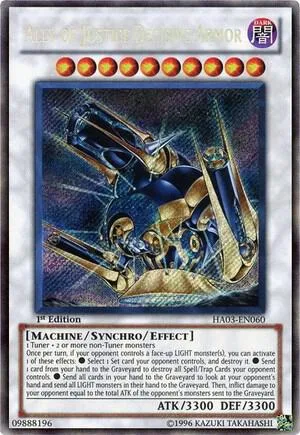 Ally of Justice Decisive Armor HA03-EN060 1st Edition Yu-Gi-Oh card from Hidden Arsenal 3