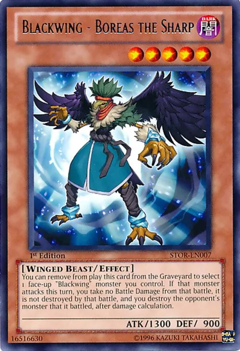 Blackwing - Boreas the Sharp STOR-EN007 1st Edition Yu-Gi-Oh card from Storm of Ragnarok