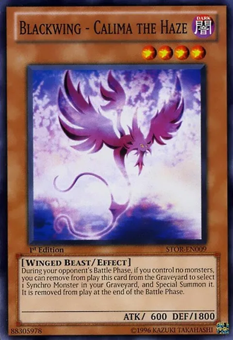 Blackwing - Calima the Haze STOR-EN009 Unlimited Yu-Gi-Oh card from Storm of Ragnarok