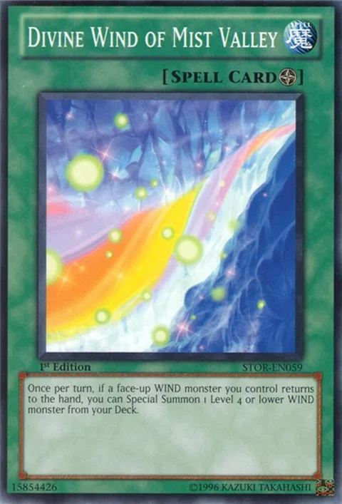 Divine Wind of Mist Valley STOR-EN059 1st Edition Yu-Gi-Oh card from Storm of Ragnarok