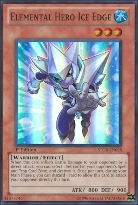 Elemental Hero Ice Edge STOR-EN098 1st Edition Yu-Gi-Oh card from Storm of Ragnarok