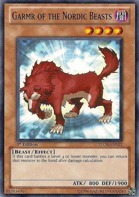 Garmr of the Nordic Beasts STOR-EN012 Unlimited Yu-Gi-Oh card from Storm of Ragnarok