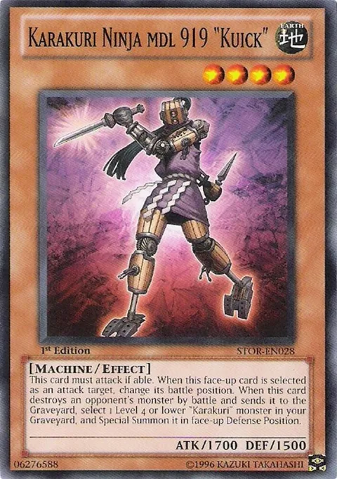 Karakuri Ninja mdl 919 "Kuick" STOR-EN028 Unlimited Yu-Gi-Oh card from Storm of Ragnarok