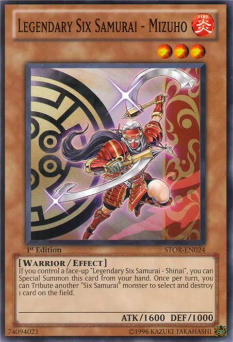 Legendary Six Samurai - Mizuho STOR-EN024 1st Edition Yu-Gi-Oh card from Storm of Ragnarok