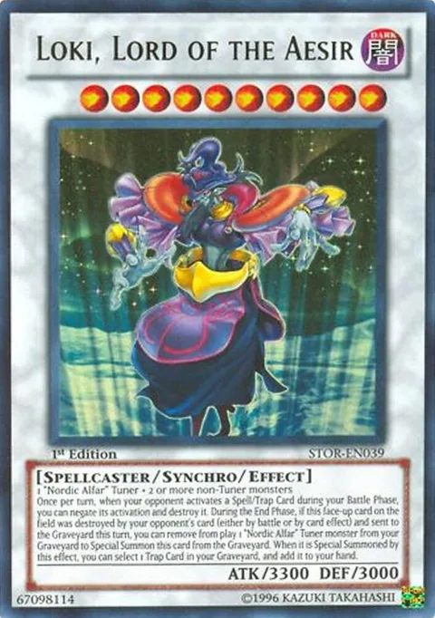 Loki, Lord of the Aesir STOR-EN039 1st Edition Yu-Gi-Oh card from Storm of Ragnarok