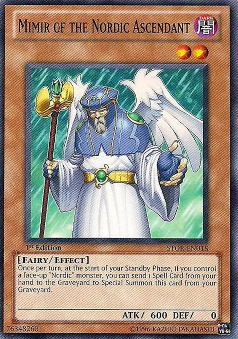 Mimir of the Nordic Ascendant STOR-EN018 1st Edition Yu-Gi-Oh card from Storm of Ragnarok