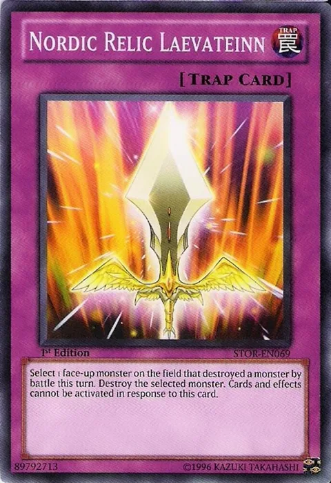 Nordic Relic Laevateinn STOR-EN069 Yu-Gi-Oh card from Storm of Ragnarok
