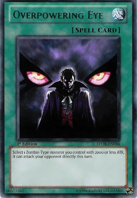 Overpowering Eye STOR-EN094 1st Edition Yu-Gi-Oh card from Storm of Ragnarok