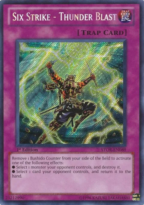 Six Strike - Thunder Blast STOR-EN089 1st Edition Yu-Gi-Oh card from Storm of Ragnarok