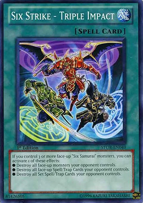 Six Strike - Triple Impact STOR-EN049 1st Edition Yu-Gi-Oh card from Storm of Ragnarok