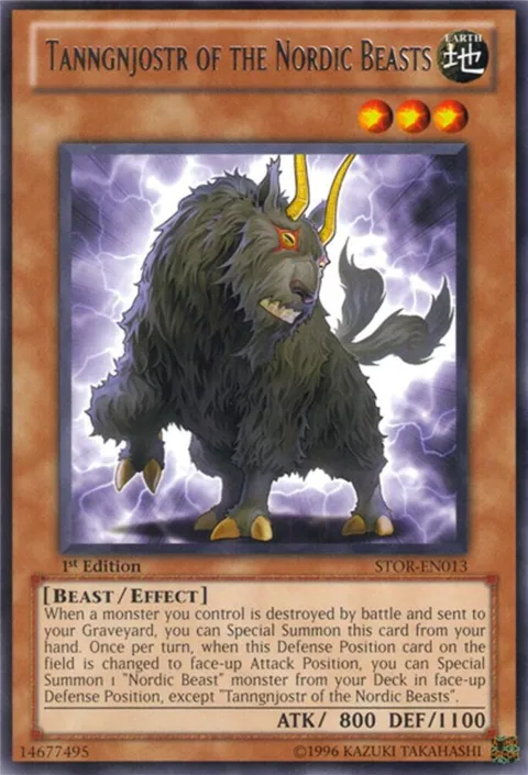 Tanngnjostr of the Nordic Beasts STOR-EN013 Yu-Gi-Oh card from Storm of Ragnarok