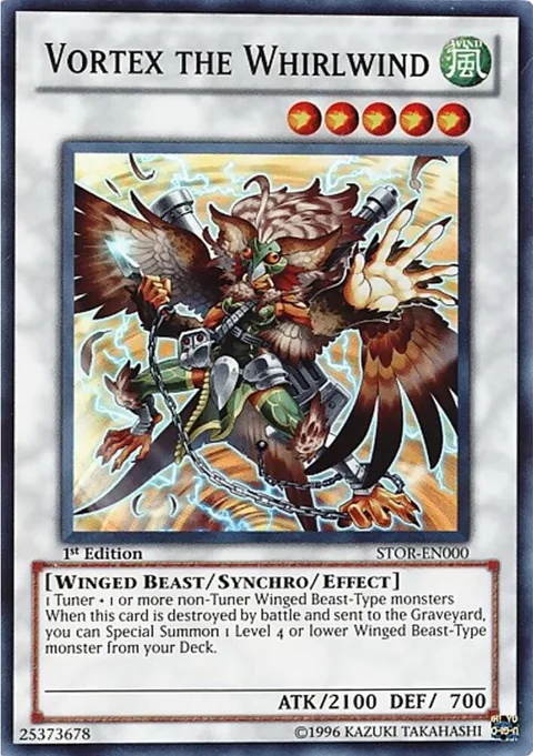 Vortex the Whirlwind STOR-EN000 1st Edition Yu-Gi-Oh card from Storm of Ragnarok