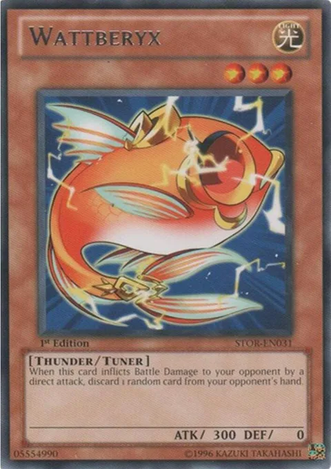 Wattberyx STOR-EN031 1st Edition Yu-Gi-Oh card from Storm of Ragnarok