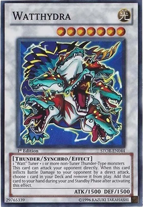 Watthydra STOR-EN044 1st Edition Yu-Gi-Oh card from Storm of Ragnarok