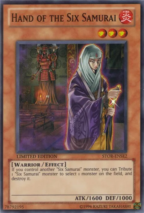 Hand of the Six Samurai STOR-ENSE2 Yu-Gi-Oh card from Storm of Ragnarok