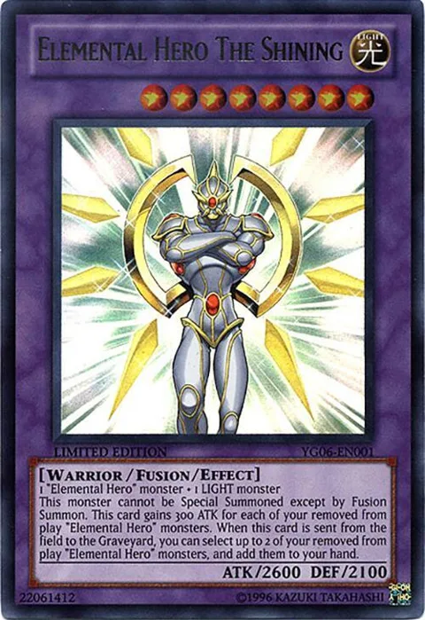 Elemental Hero The Shining YG06-EN001 Yu-Gi-Oh card from Yu-Gi-Oh! GX Manga Promotional Cards