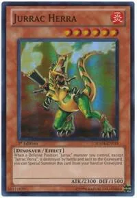 Jurrac Herra HA04-EN018 Yu-Gi-Oh card from Hidden Arsenal 4