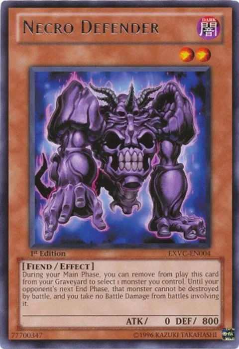 Necro Defender EXVC-EN004 1st Edition Yu-Gi-Oh card from Extreme Victory