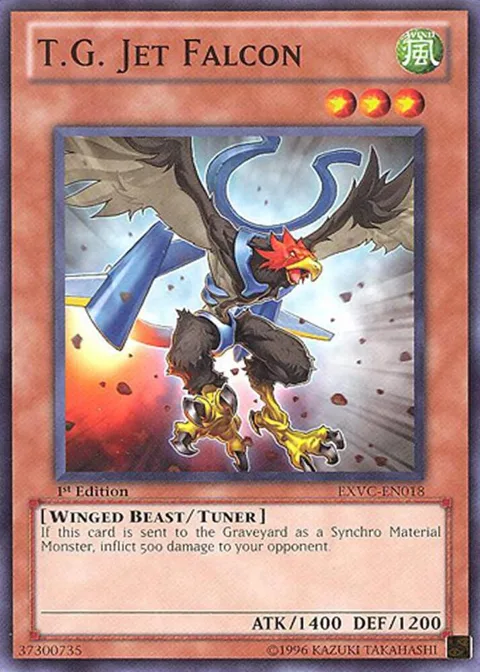T.G. Jet Falcon EXVC-EN018 1st Edition Yu-Gi-Oh card from Extreme Victory