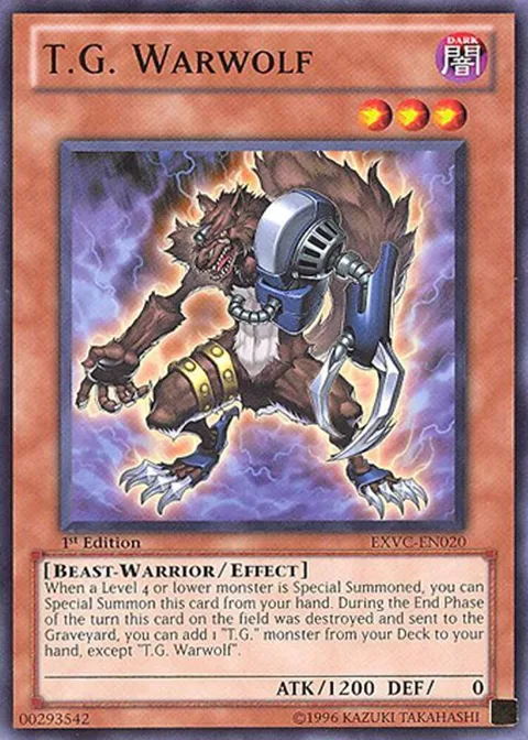 T.G. Warwolf EXVC-EN020 1st Edition Yu-Gi-Oh card from Extreme Victory