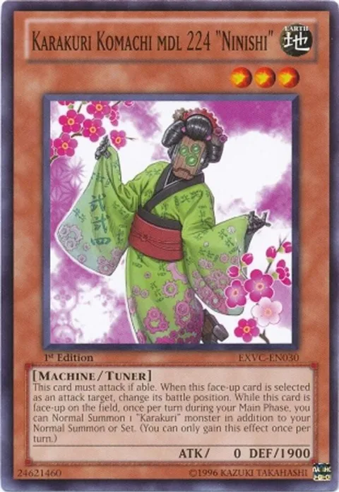 Karakuri Komachi mdl 224 "Ninishi" EXVC-EN030 Unlimited Yu-Gi-Oh card from Extreme Victory