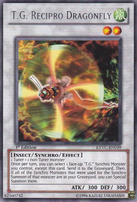 T.G. Recipro Dragonfly EXVC-EN039 1st Edition Yu-Gi-Oh card from Extreme Victory