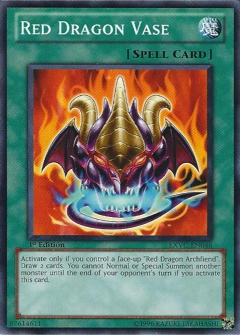 Red Dragon Vase EXVC-EN046 1st Edition Yu-Gi-Oh card from Extreme Victory