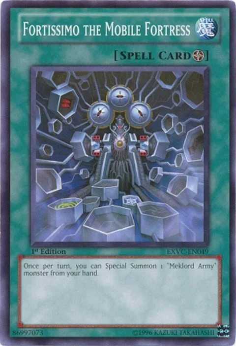 Fortissimo the Mobile Fortress EXVC-EN049 1st Edition Yu-Gi-Oh card from Extreme Victory