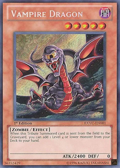 Vampire Dragon EXVC-EN081 1st Edition Yu-Gi-Oh card from Extreme Victory
