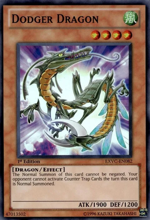 Dodger Dragon EXVC-EN082 1st Edition Yu-Gi-Oh card from Extreme Victory