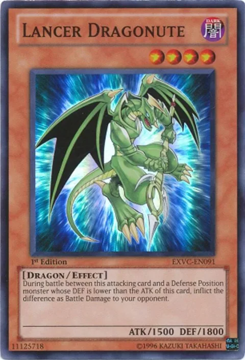 Lancer Dragonute EXVC-EN091 1st Edition Yu-Gi-Oh card from Extreme Victory