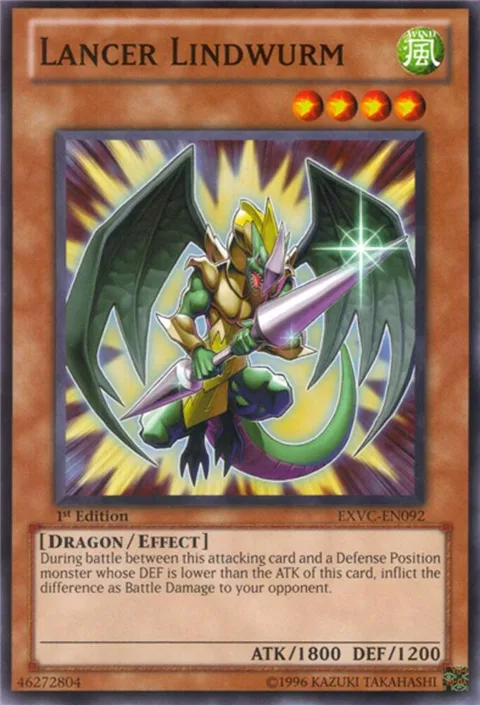 Lancer Lindwurm EXVC-EN092 Unlimited Yu-Gi-Oh card from Extreme Victory