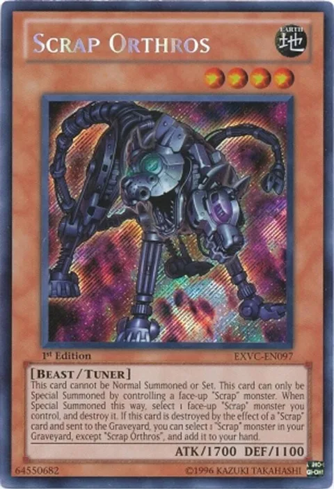 Scrap Orthros EXVC-EN097 1st Edition Yu-Gi-Oh card from Extreme Victory