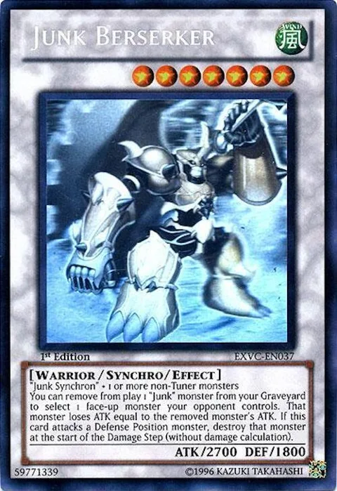 Junk Berserker Ghost Rare EXVC-EN037 1st Edition Yu-Gi-Oh card from Extreme Victory