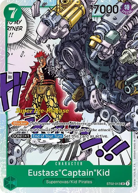 Eustass"Captain"Kid ST02-013 Super Pre-Release One Piece card from Super Pre-Release Starter Deck 2: Worst Generation