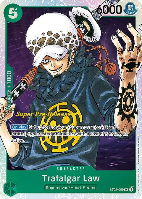 Trafalgar Law ST02-009 Super Pre-Release One Piece card from Super Pre-Release Starter Deck 2: Worst Generation