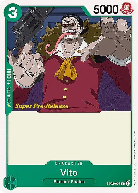 Vito ST02-002 Super Pre-Release One Piece card from Super Pre-Release Starter Deck 2: Worst Generation