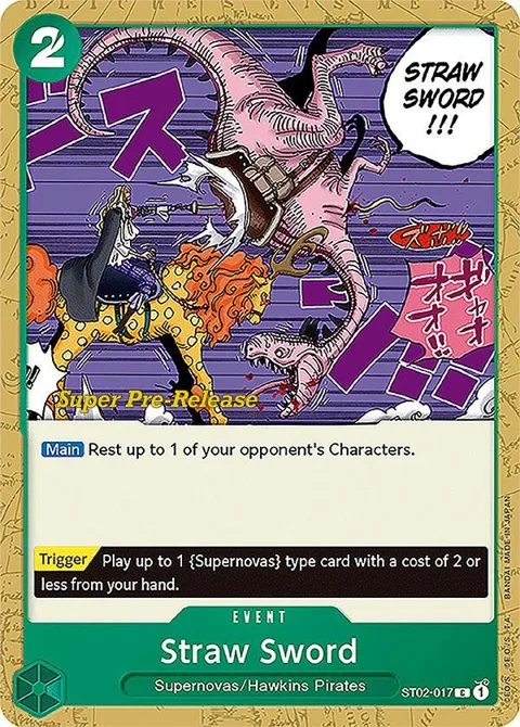 Straw Sword ST02-017 Super Pre-Release One Piece card from Super Pre-Release Starter Deck 2: Worst Generation