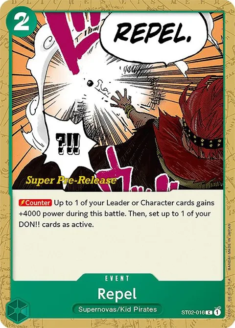 Repel ST02-016 Super Pre-Release One Piece card from Super Pre-Release Starter Deck 2: Worst Generation