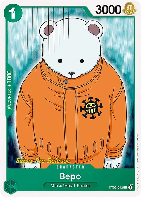 Bepo ST02-012 Super Pre-Release One Piece card from Super Pre-Release Starter Deck 2: Worst Generation