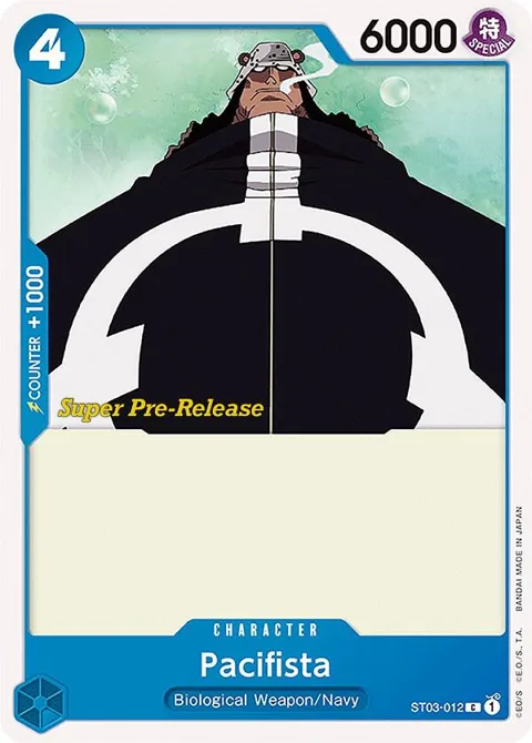Pacifista ST03-012 Super Pre-Release One Piece card from Super Pre-Release Starter Deck 3: The Seven Warlords of the Sea