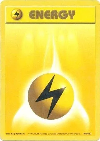 Lightning Energy #100/102 Pokémon card from Base Set