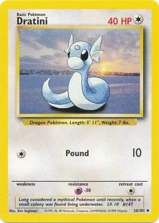 Dratini #026/102 Pokémon card from Base Set