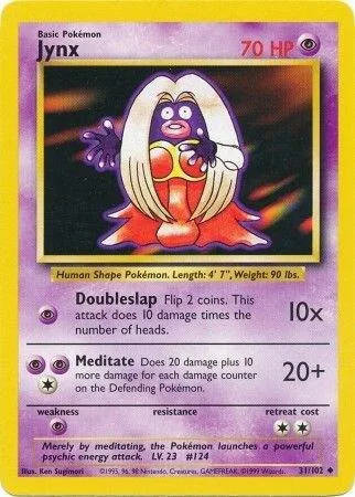 Jynx #031/102 Pokémon card from Base Set
