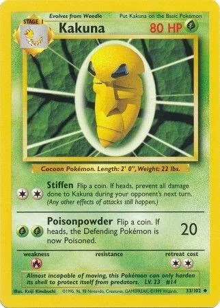 Kakuna #033/102 Pokémon card from Base Set