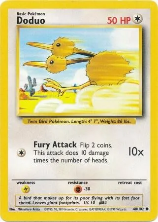 Doduo #048/102 Pokémon card from Base Set