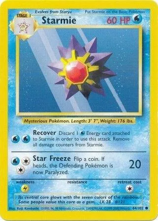 Starmie #064/102 Pokémon card from Base Set