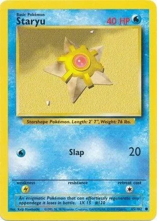 Staryu #065/102 Pokémon card from Base Set