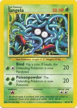 Tangela #066/102 Pokémon card from Base Set